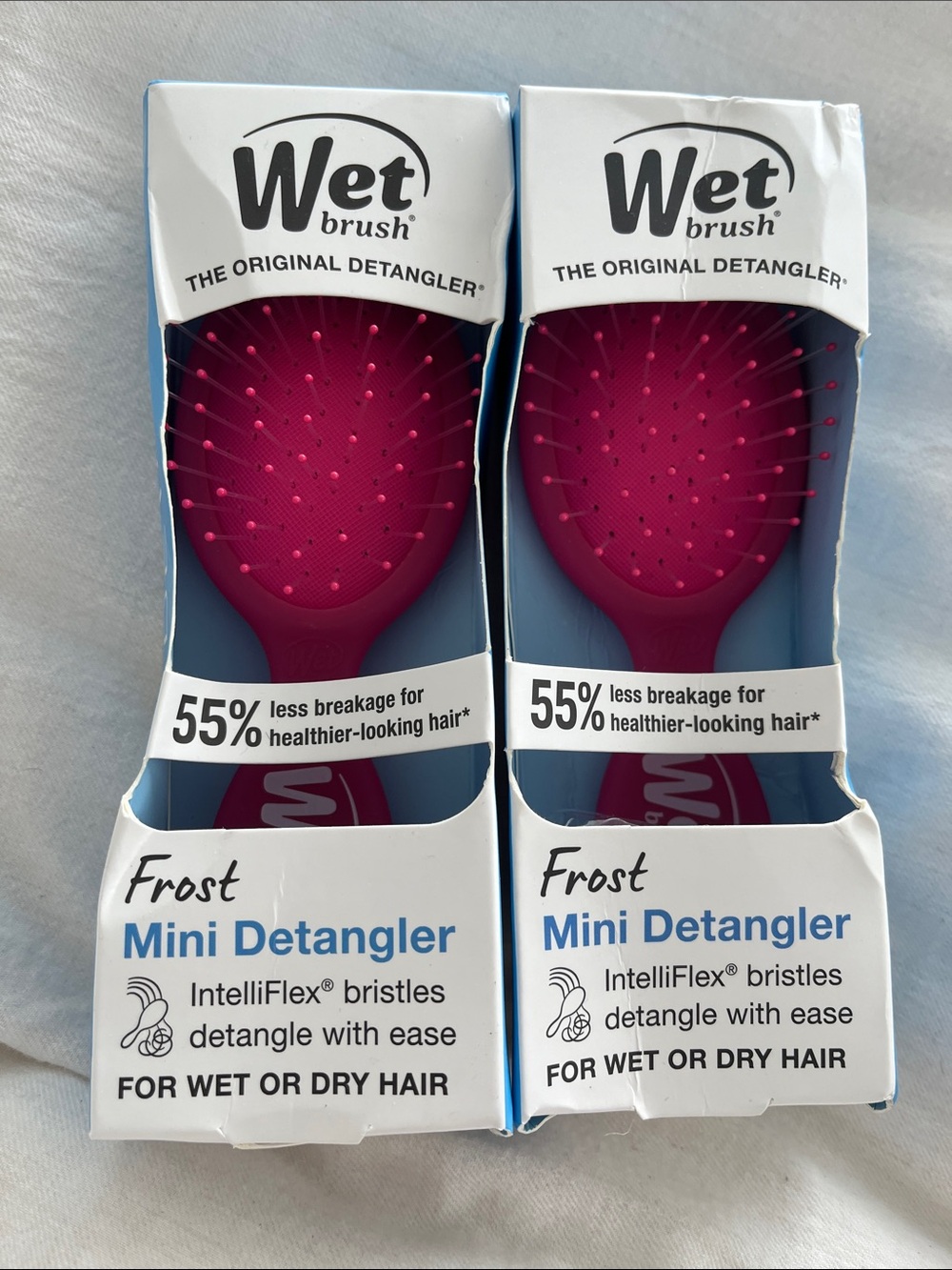 WET Brush Frost Mini Detangler - Pink - set of two NIB